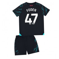 Manchester City Phil Foden #47 3rd trikot Kinder 2023-24 Kurzarm (+ Kurze Hosen)